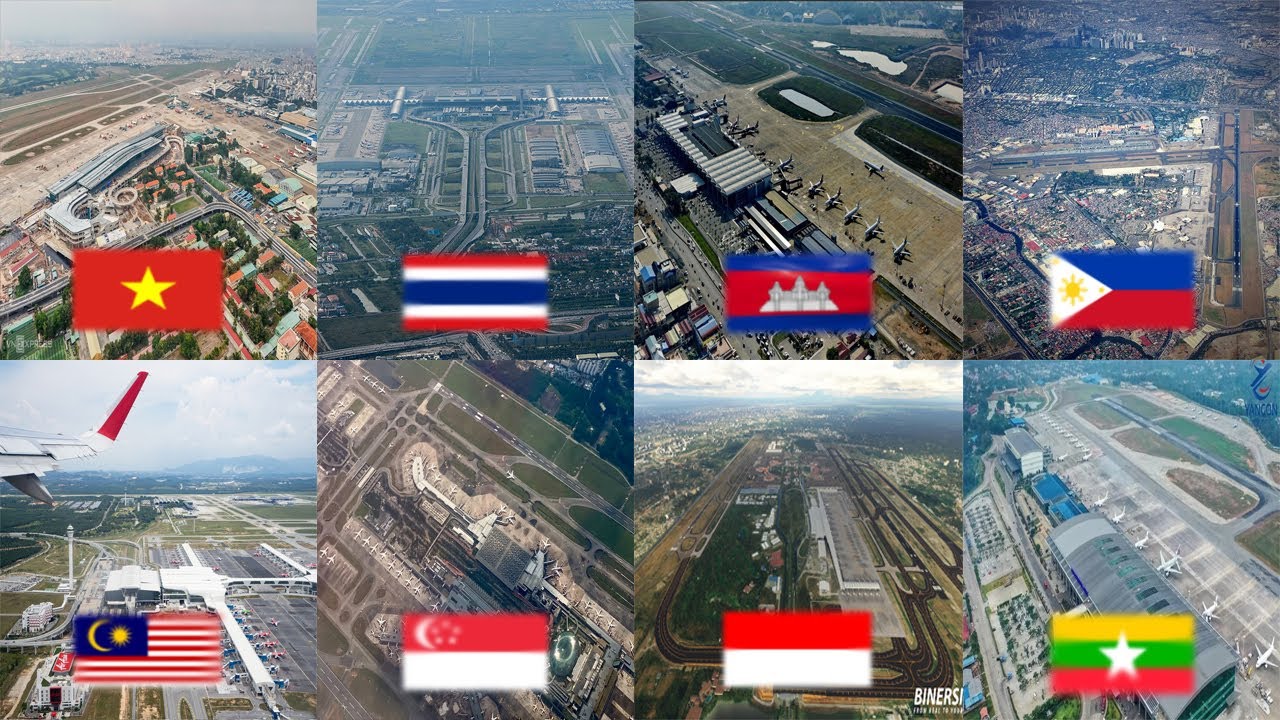 International airports operating in each country in southeast Asia🛬 2025