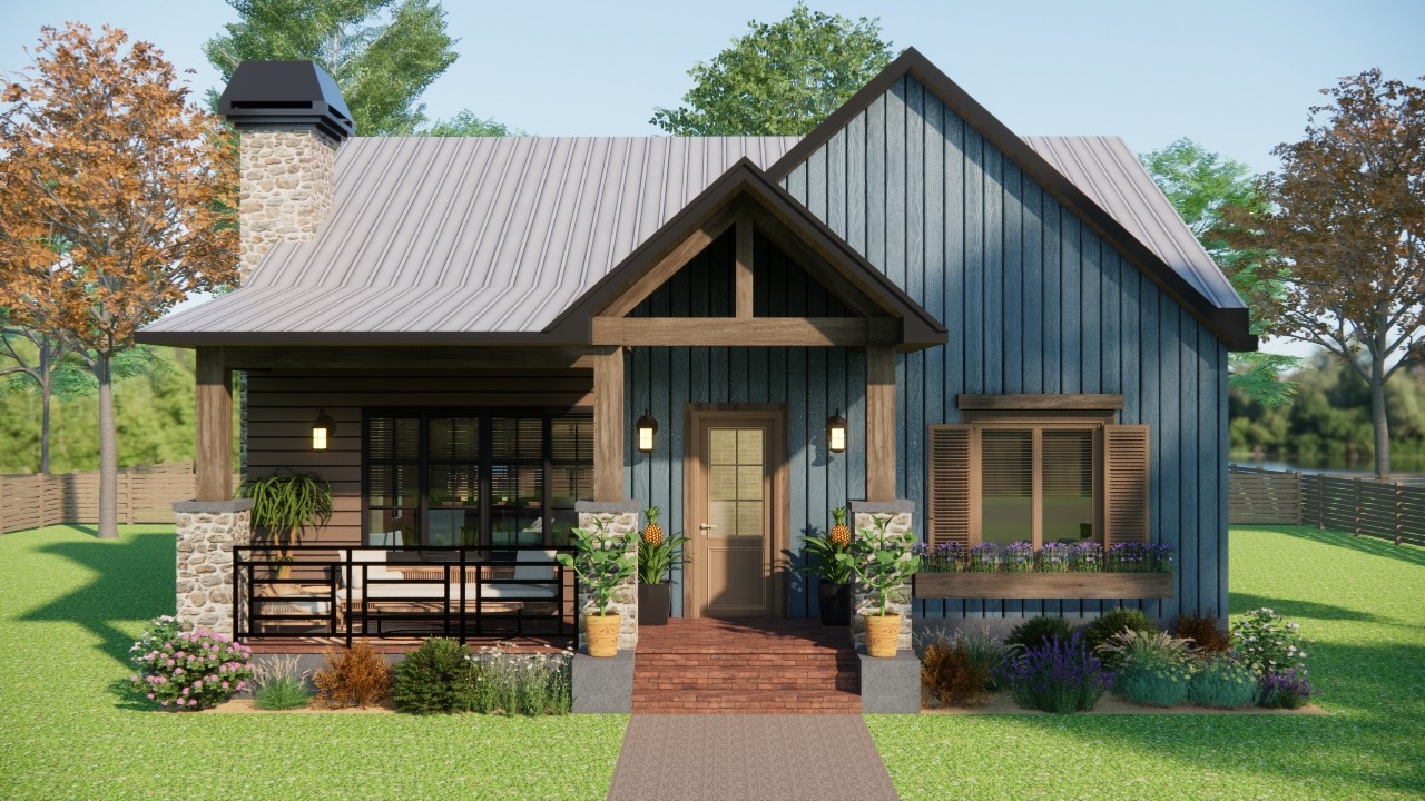 10x10 m Small House Design | Cozy 2 Bedroom Cottage Home Tour