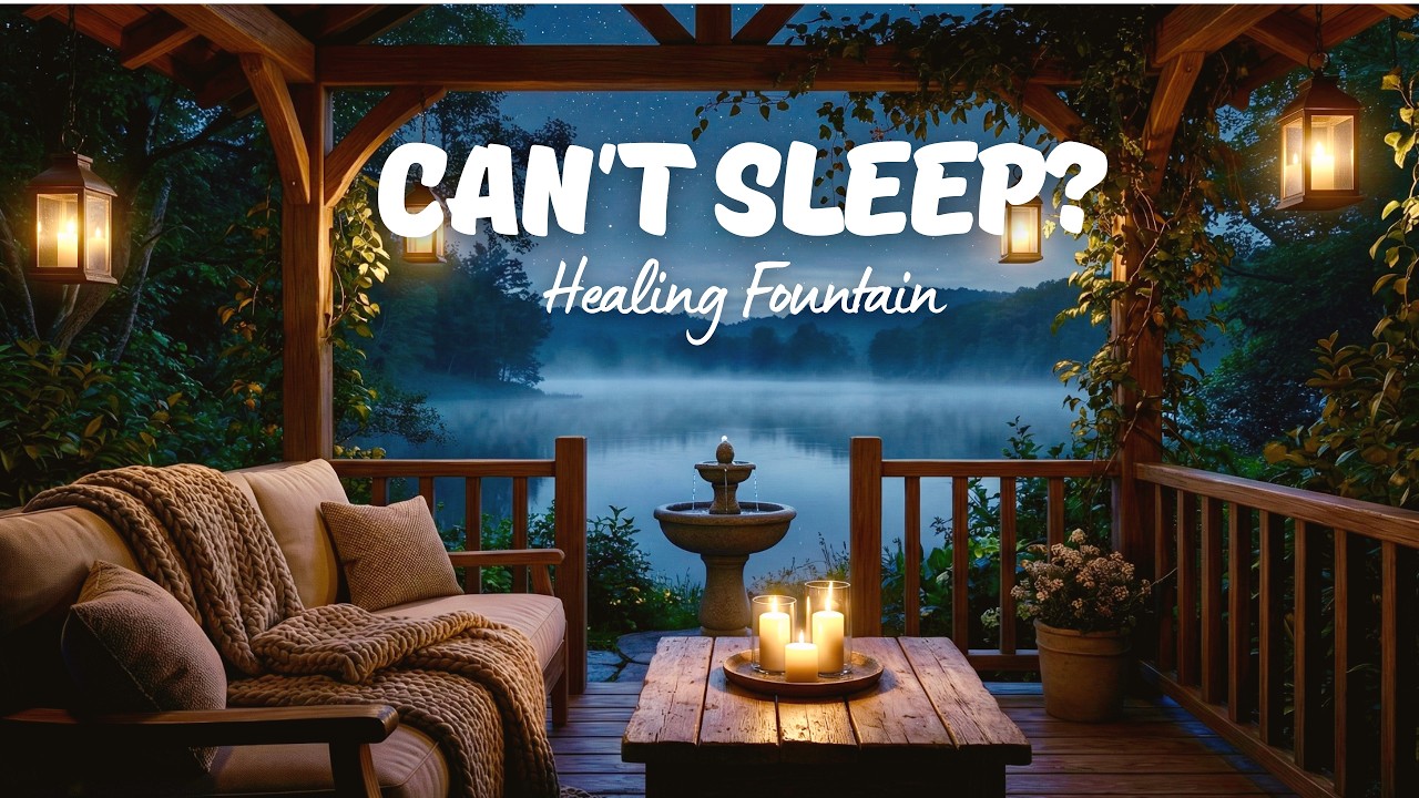 Can’t Sleep? 🌙 Relaxing Piano & Fountain Water Sounds | Deep Sleep, Calm Anxiety