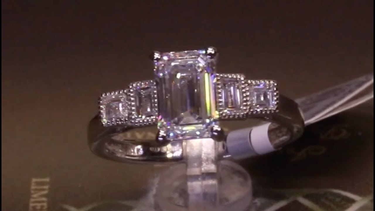 #100948 | T1.96ct/C1.52ct |  Emerald Cut, Baguette Cut and Carre Cut Five Stone Ring | Platinum