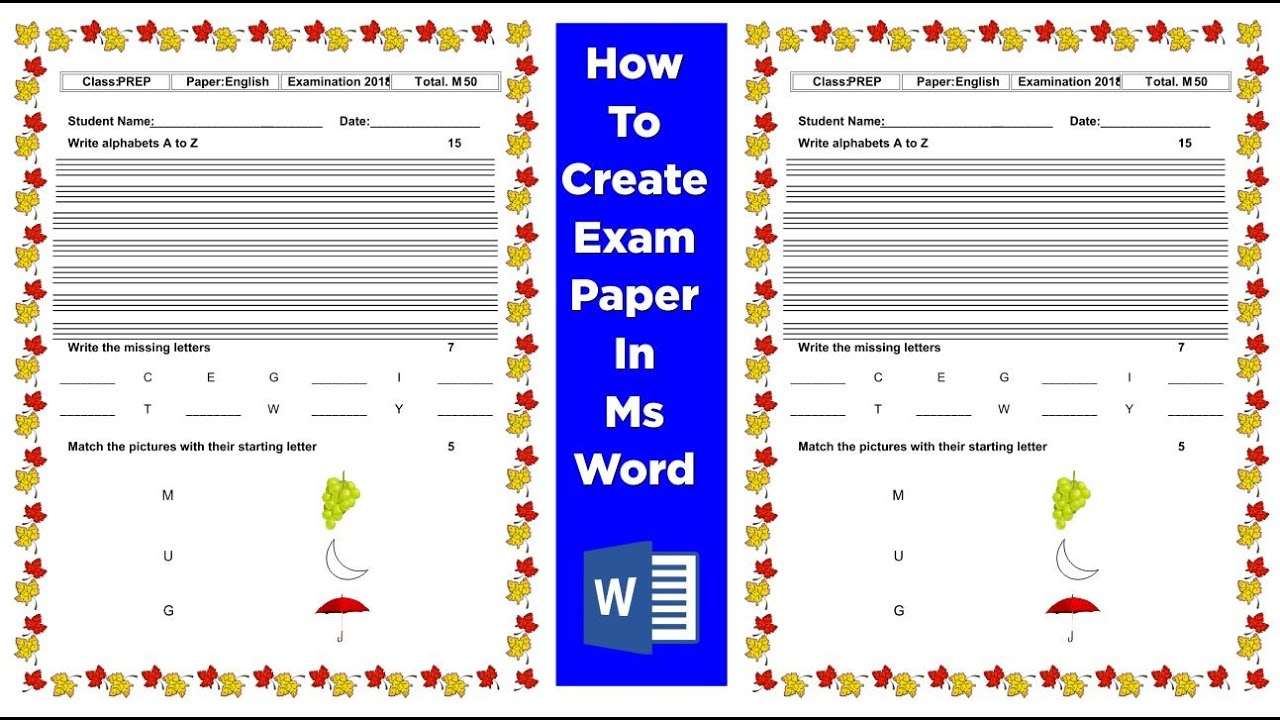 How To Create kids English Exam Paper In Ms Word Urdu/Hindi
