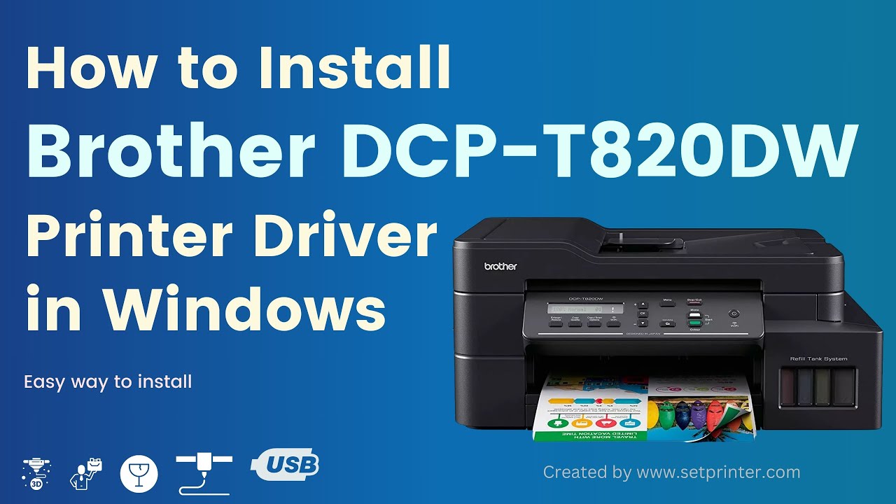 How to Install Brother DCP-T820dw Printer Driver on Windows (Full Feature & Basic Driver)
