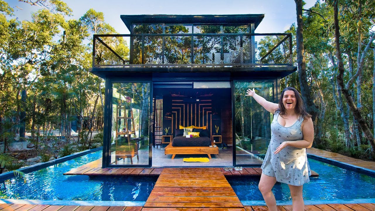 We Slept In A Jungle Tiny House In Tulum!