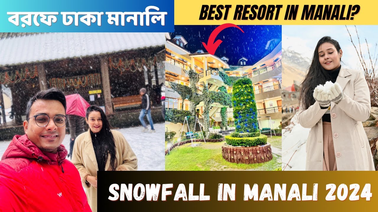 Live Snowfall in Manali 2024 | Snow valley Resort Manali review | Atal tunnel | Koksar | Writam Roy