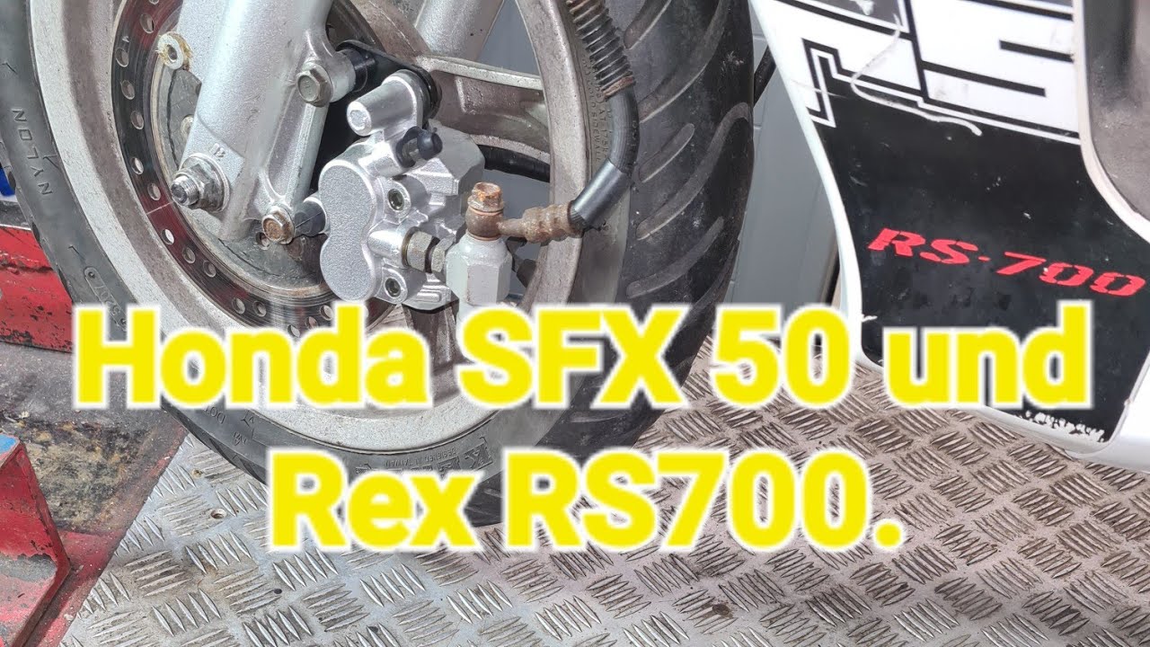 Schrotti Honda SFX 50 / Starten nach Wassermengen / Rex RS 700 Neue Vorderbremse fest (Nicht Normal)