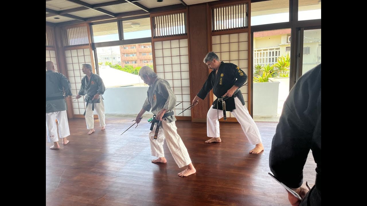 Treino de Kobudo em Okinawa  abril 2024 e no Brasil