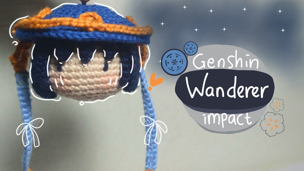 Wanderer genshin impact crochet  keychain amigurumi wanderer genshin crochet scaramouche tutorial