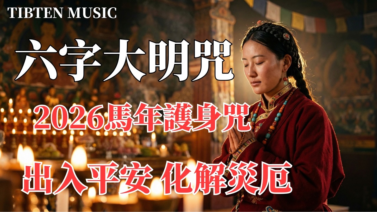 【100%無廣告】西藏梵音療愈 2026馬年轉運神曲最強《六字大明咒》嗡瑪尼貝美吽｜消除累世業障・淨化身心靈・功德無量 (Om Mani Padme Hum)