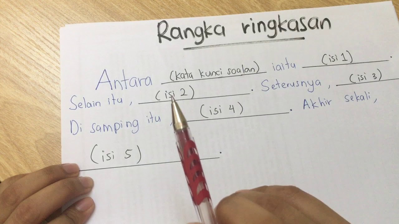 CARA MENULIS RINGKASAN (BAHASA MELAYU TING 1- TING 3)