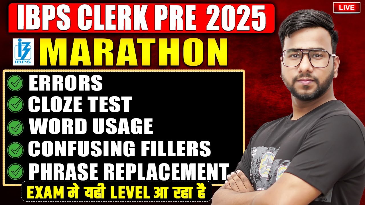 IBPS Clerk Prelims 2025 | Complete English Revision | Full Syllabus Revision in One Shot | Varun Sir
