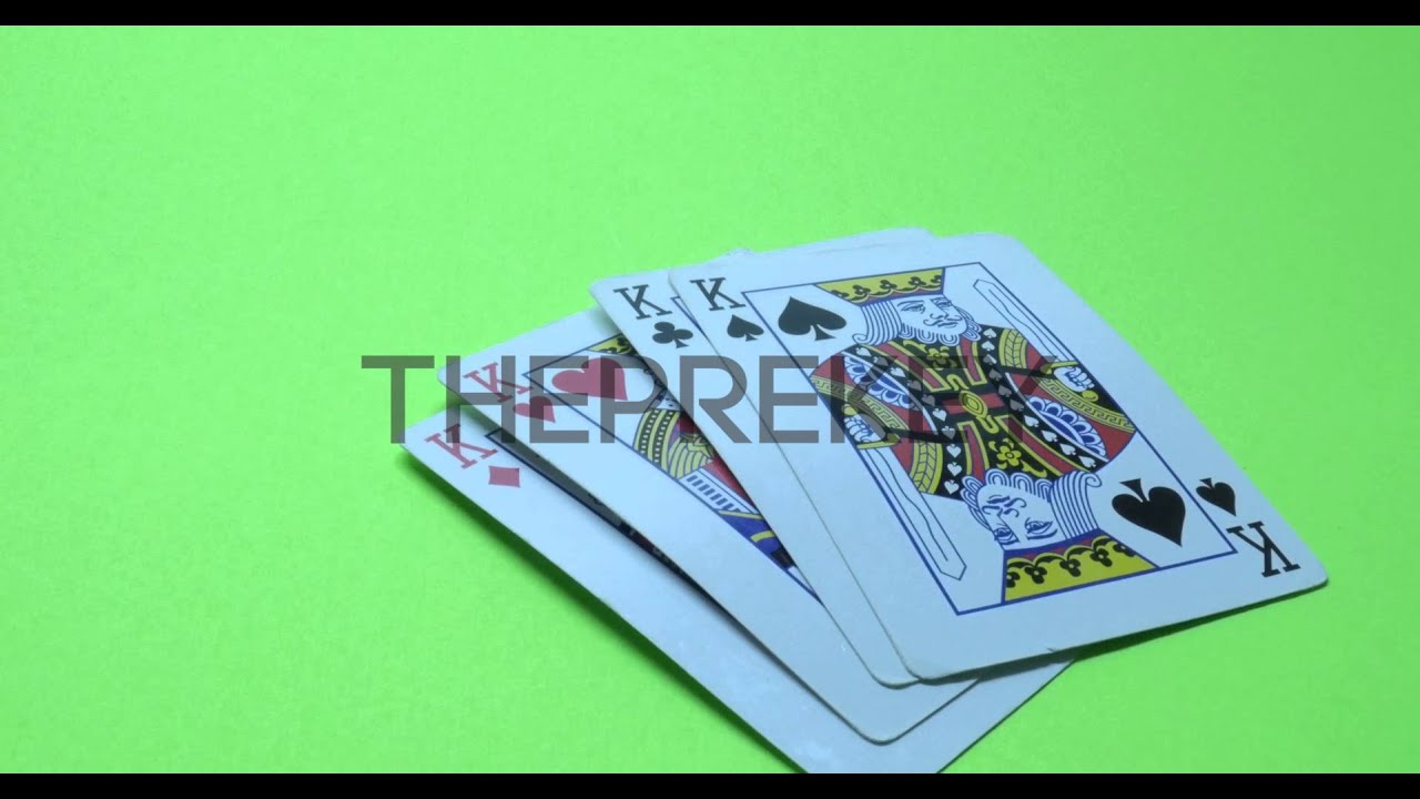 Cards Kings Thrown (Green Screen, Chroma Key)