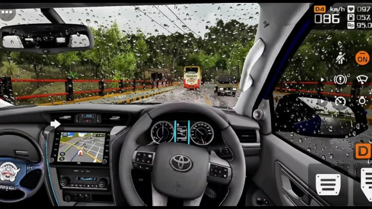 Rainy Drive in the Toyota Fortuner | BUSSID Chill Gameplay