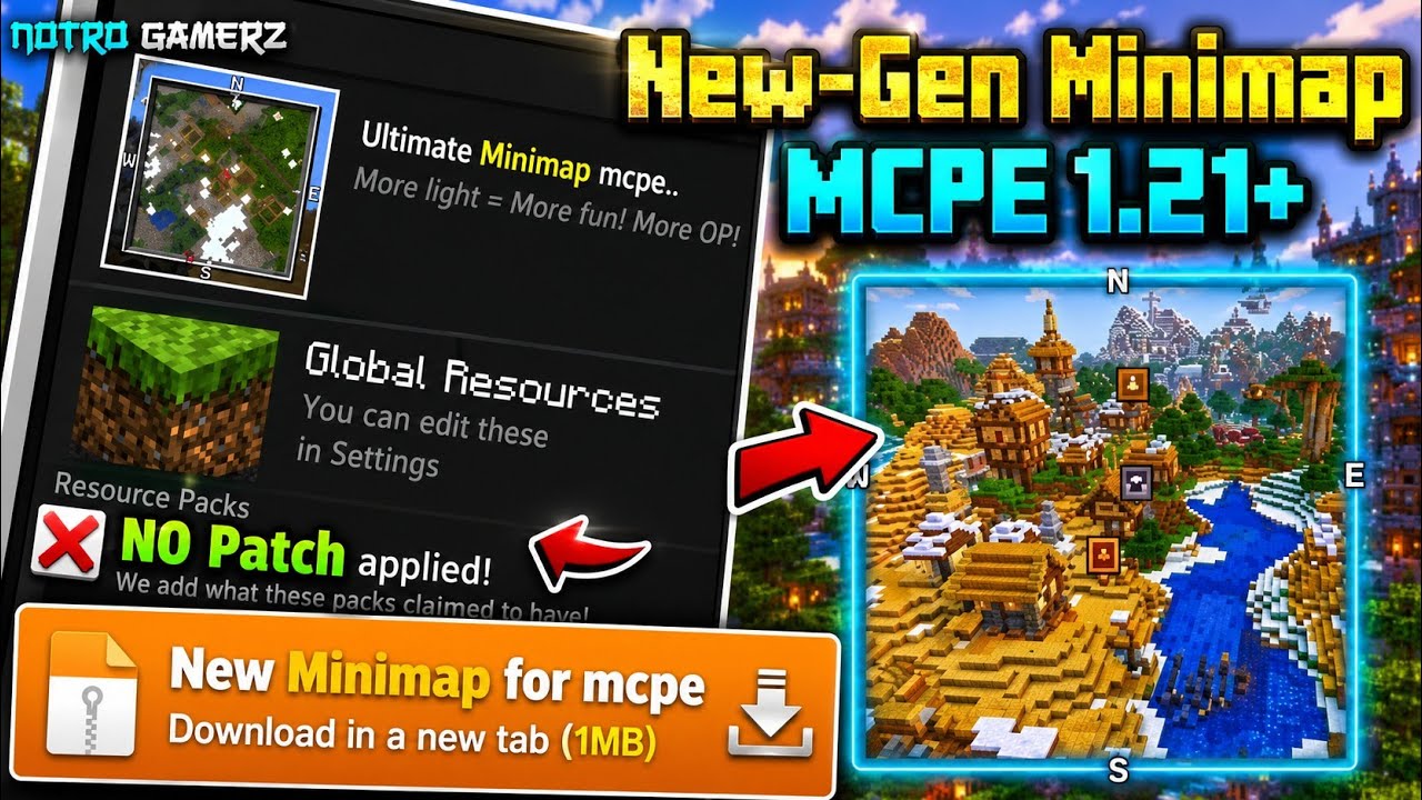 UPDATED Minimap Mod For Minecraft PE 1.21+ [100% WORKING]