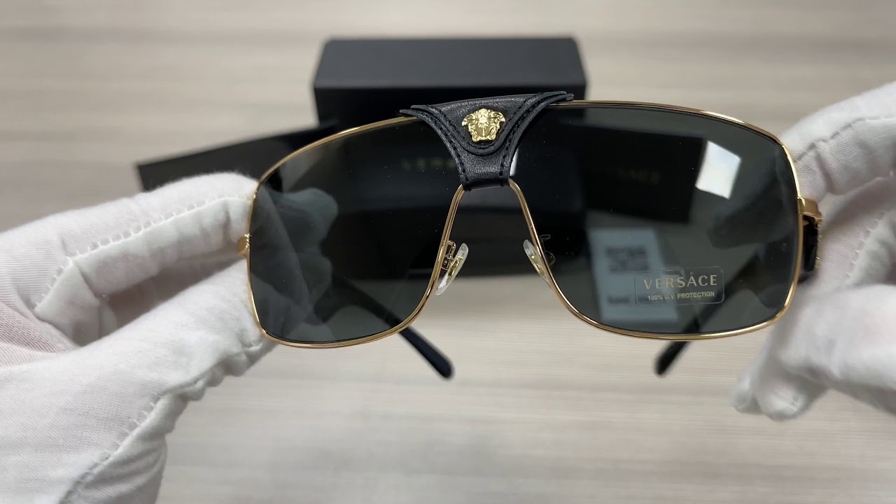 Versace VE2207-Q-A 100287 Black-Gold Sunglasses