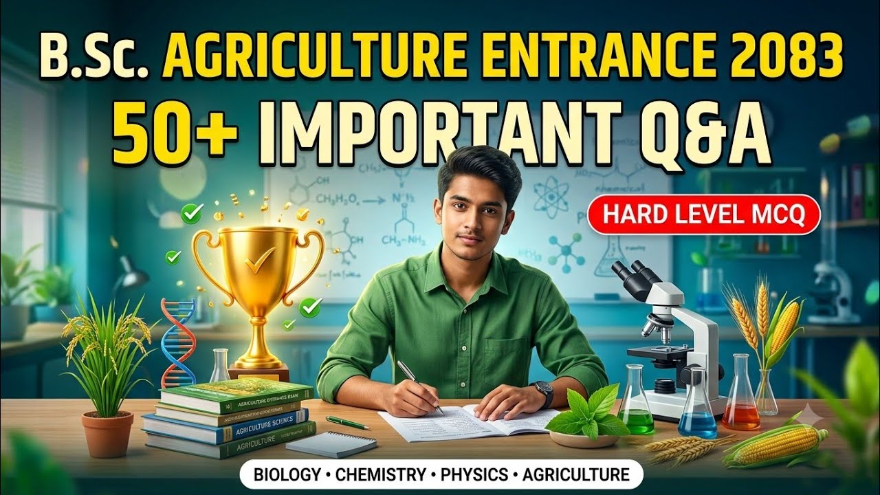 B.Sc Agriculture Entrance Exam 2083 50+ Most Important MCQs & Answers | TU Agriculture Entrance 2026