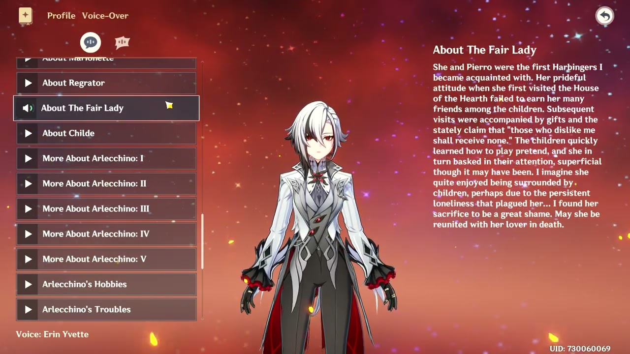 Arlecchino all english voice lines [Genshin impact]