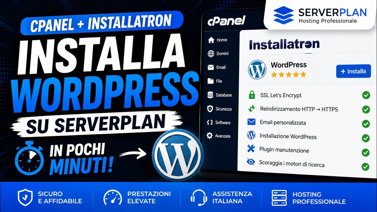 Installazione Wordpress Cpanel + Installatron hosting Serverplan