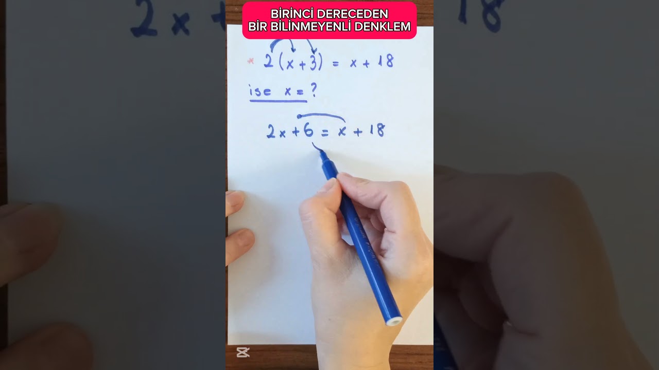 BİRİNCİ DERECEDEN BİR BİLİNMEYENLİ DENKLEM. #8sınıfmatematik #denklem #denklemler