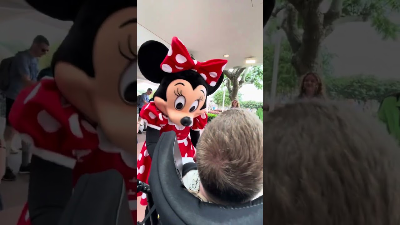 Sam meets Minnie Mouse at Epcot in Disney World @onthatnote