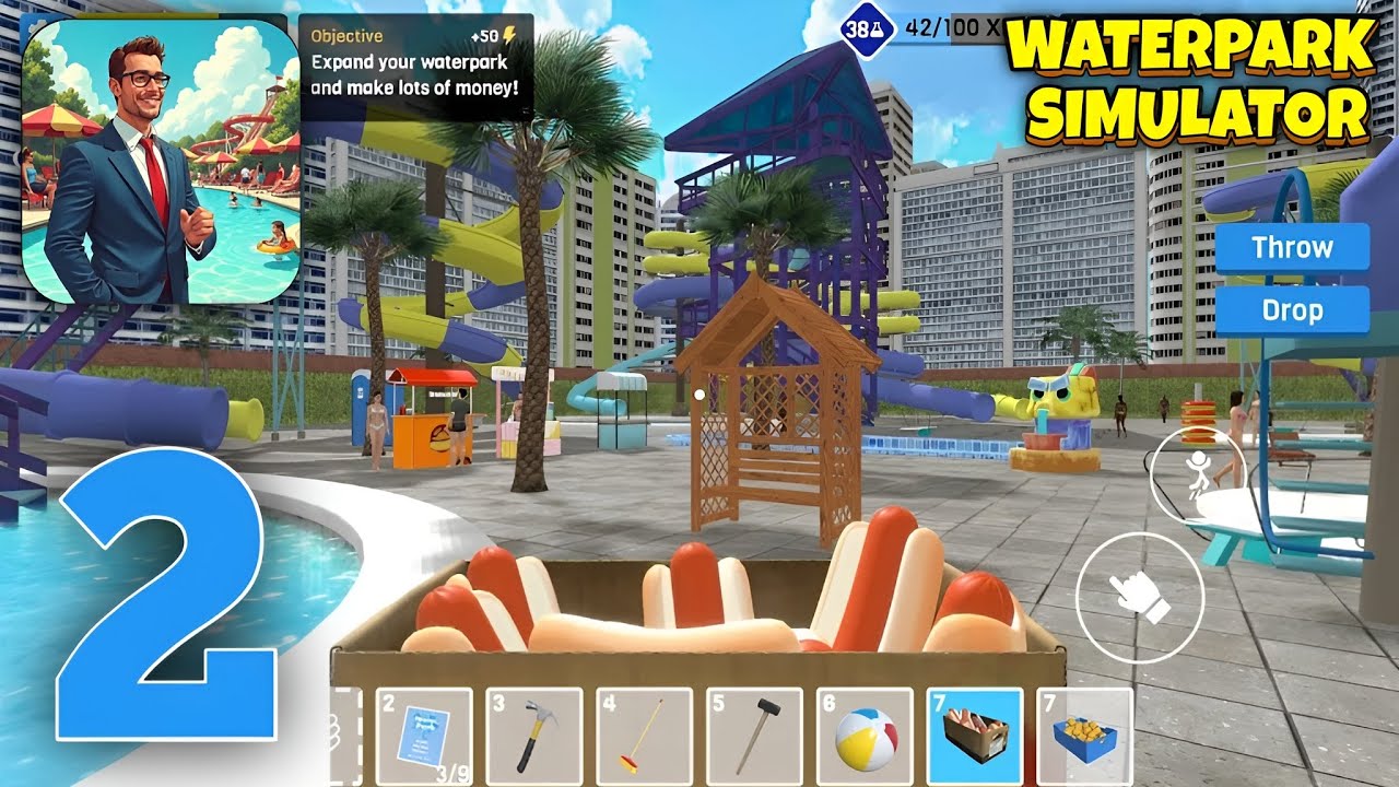 Waterpark Owner Simulator - Gameplay Walkthrough Part 2 (iOS, Android)