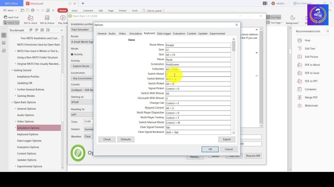 Best Open Rails settings and options for smooth run of MSTS