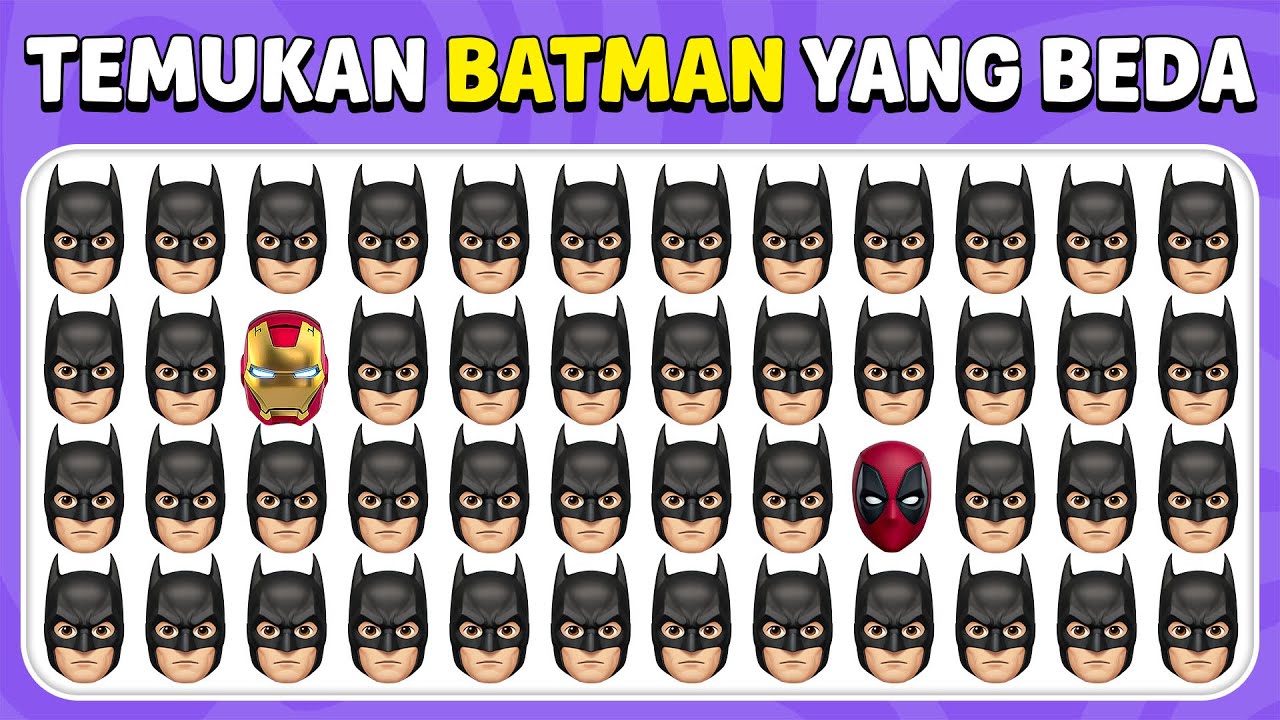 Temukan Emoji Yang Beda - Superhero Marvel & DC 🕷️🦇⚡🔥 | 30 Level | Kuis Lebah