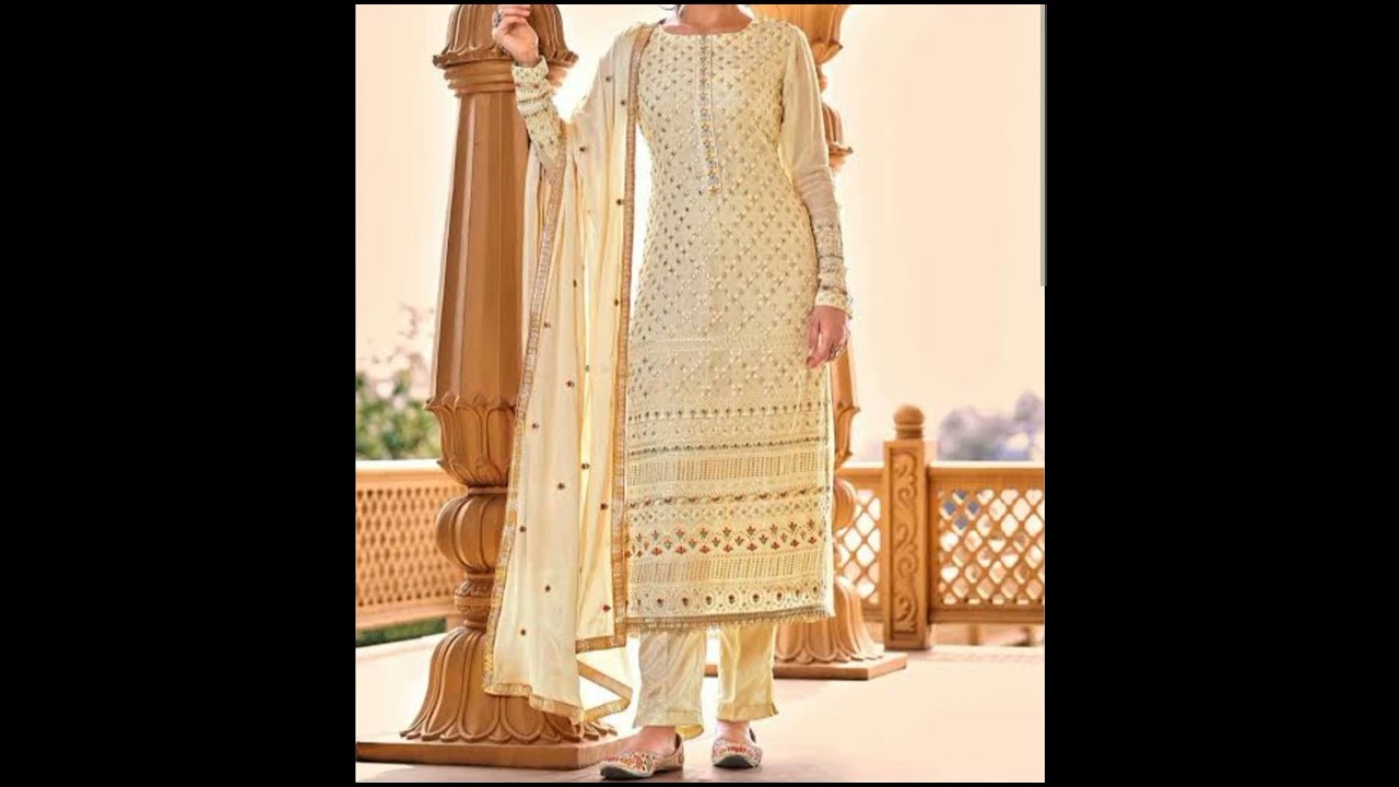 Cream colour suits combination | letast Punjabi Suits Designs | #trending #ladiesfashion