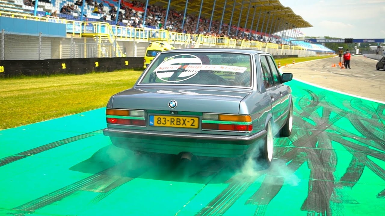 560HP BMW E28 Turbo! BURNOUTS and DRAG RACING!