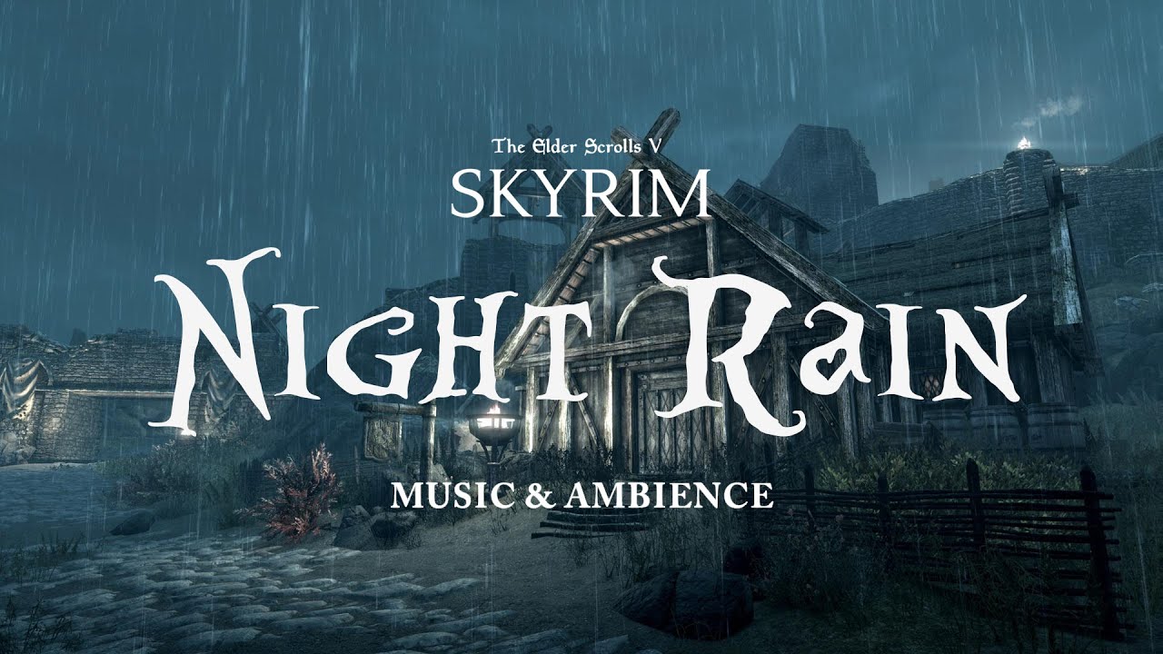 Night Rain in the Forests of Falkreath | Walk in Skyrim's Woods | Skyrim Forest Music & Ambience