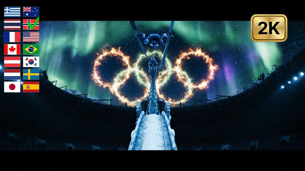 Olympic-Style Winter Opening Ice Show | 14 Countries Flag Door Reveals 🌍