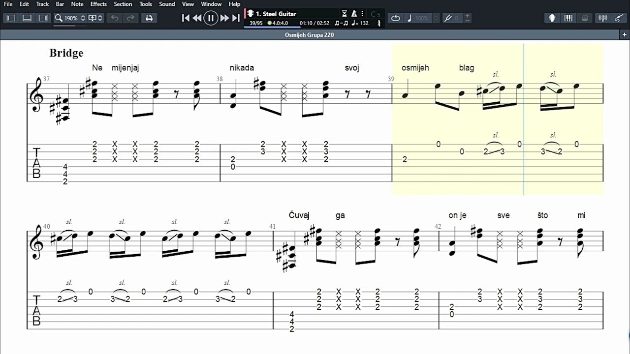 Osmijeh - Grupa 220 (Guitar Pro Tablatura)
