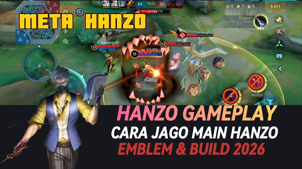 HANZO FULL GAMEPLAY & BUILD TERSAKIT 2026 | SEASON 39 MLBB INDONESIA ep.1