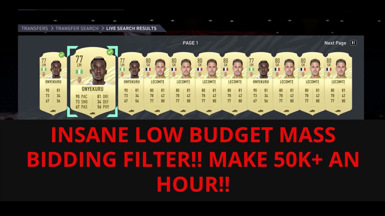 FIFA 21 TRADING TIPS - INSANE LOW BUDGET MASS BIDDING - MAKE 50K+ AN HOUR - FIFA 21 TRADING TIPS!