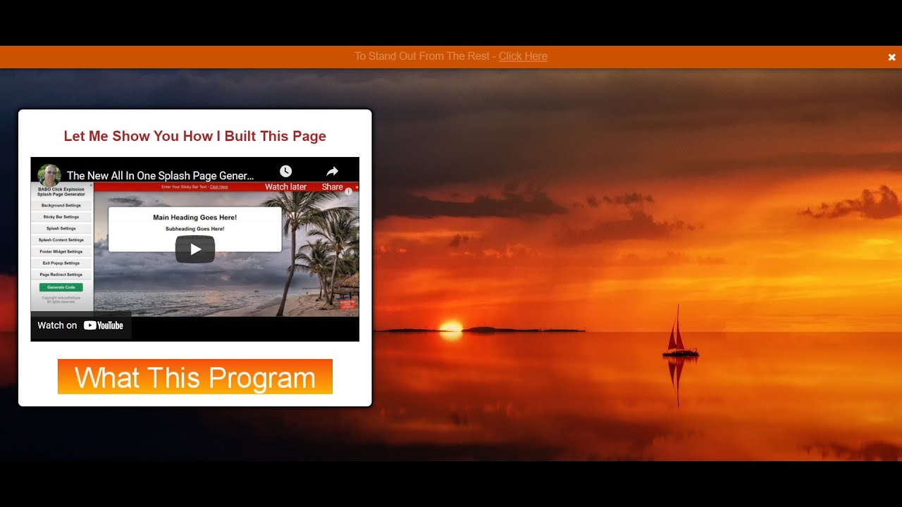 All In One Splash Or Capture Page Template Builder