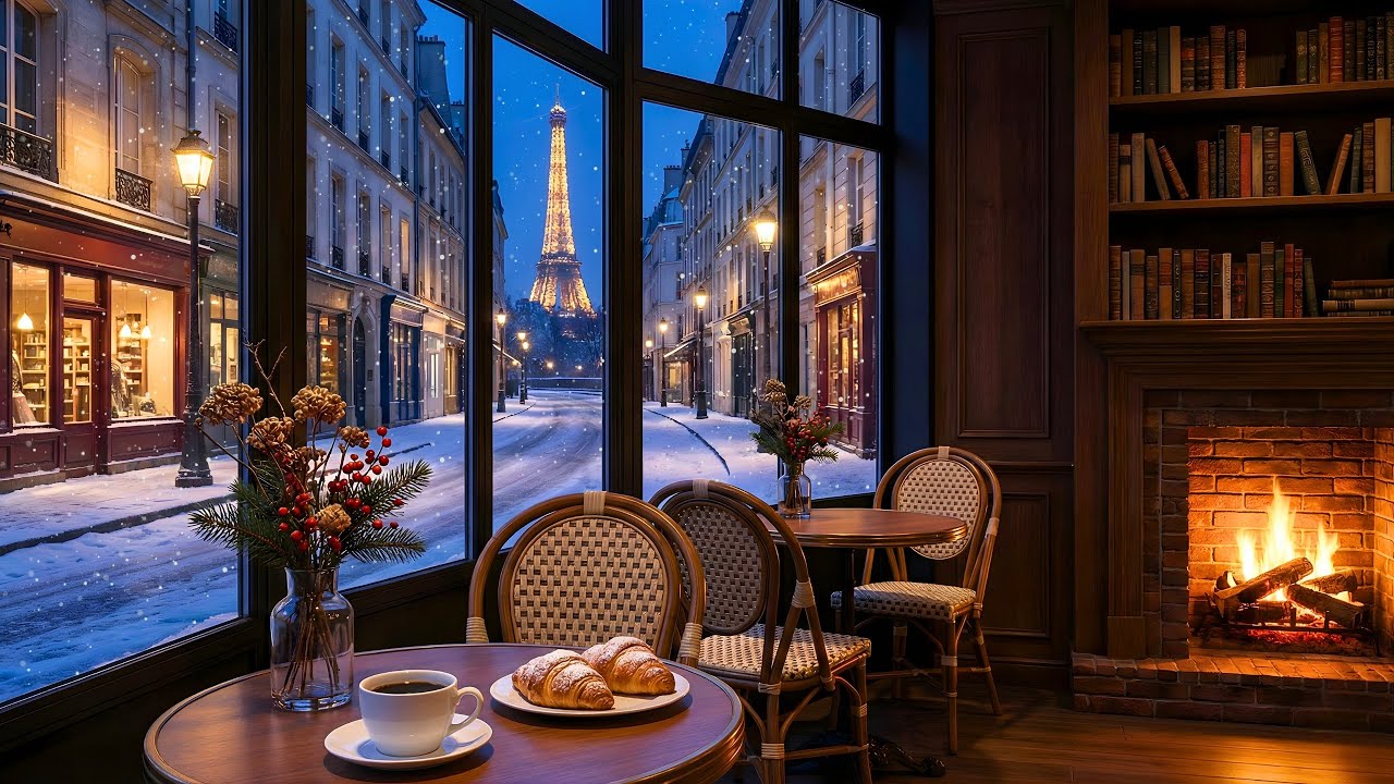 Paris Winter Jazz ☕ Cozy Coffee Ambience & Smooth Jazz Piano for Work, Focus, Relax ❄️ Jazz Radio