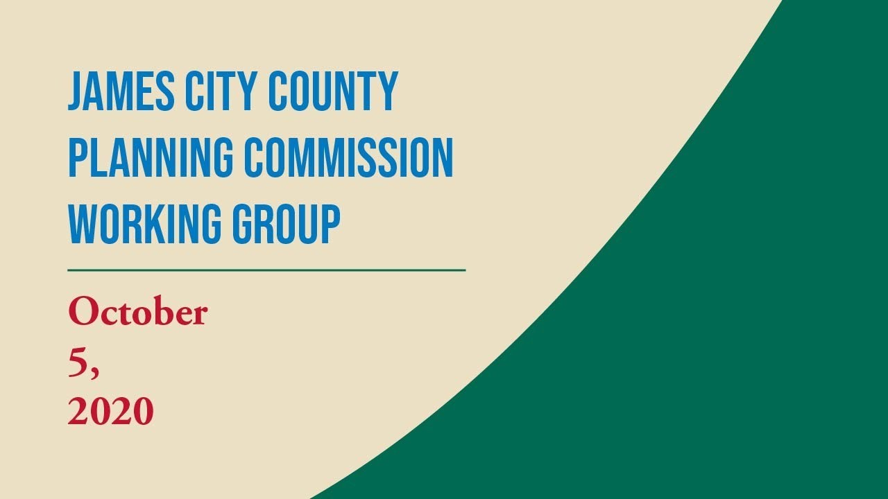 Planning Commission Working Group &ndash; October 5, 2020