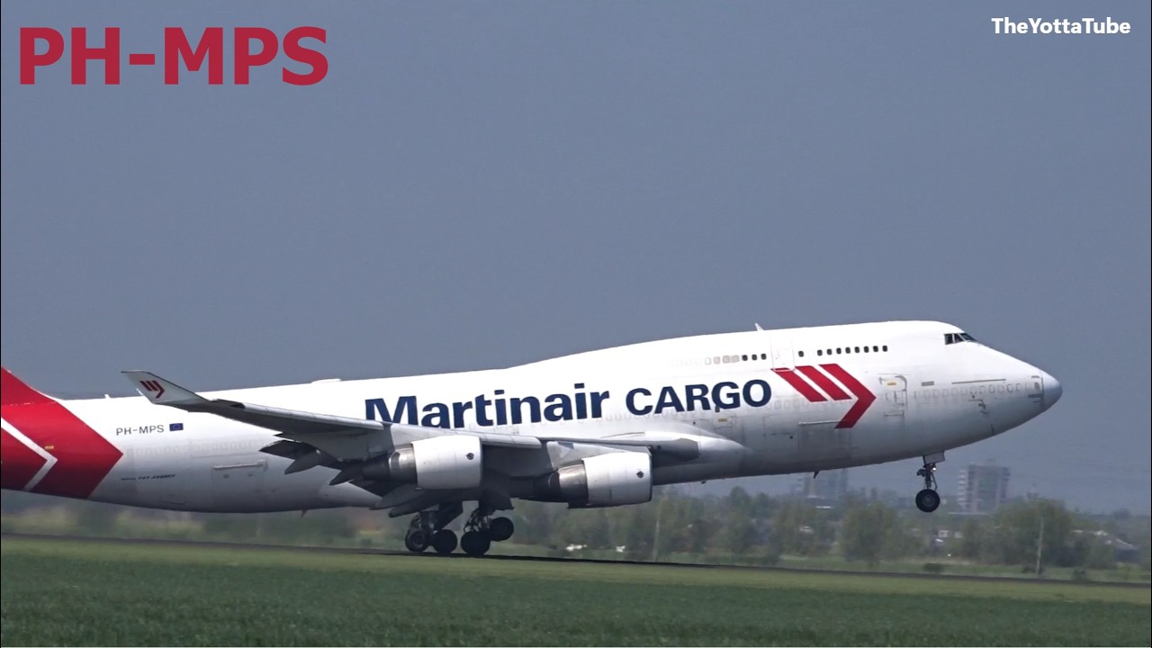Martinair Cargo - Boeing 747-400 BCF - Takeoff at AMS (PH-MPS)