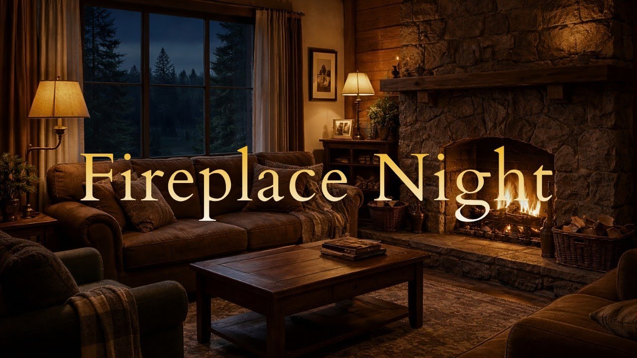 Smooth Jazz Fireplace Night | Calm & Cozy Relaxing Music