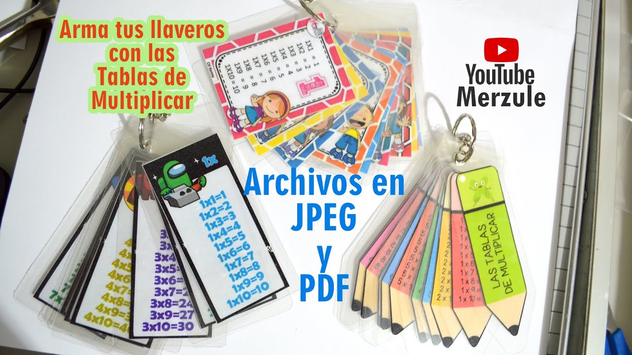 Tablas de multipicar | llavero de tablas de multiplicar