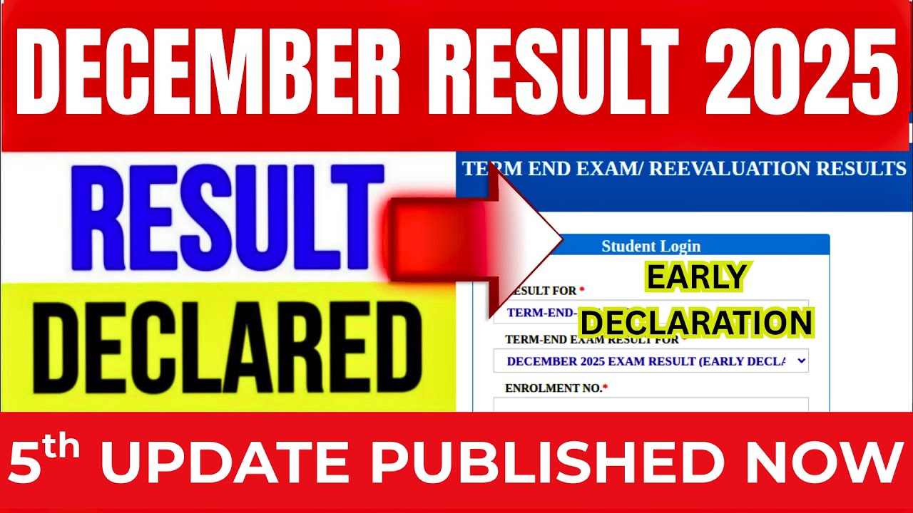 IGNOU Dec 2025 Exam Result Published Today | IGNOU Dec 2025 Result 5th Update | IGNOU Dec Result Out