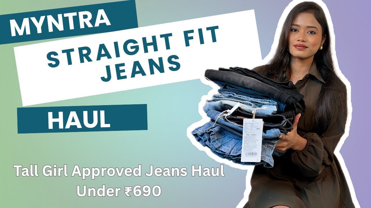 Myntra tall girl approved straight fit jeans haul under ₹690🫨affordable jeans haul from myntra