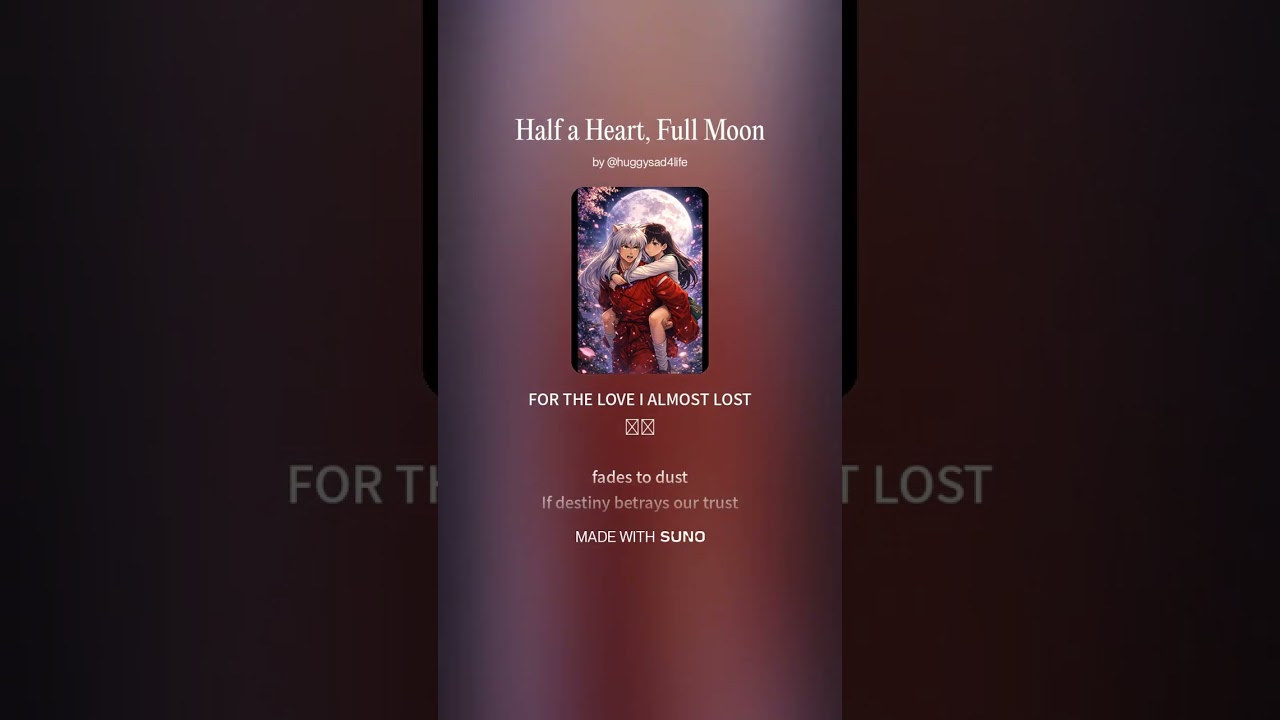 Half a Heart, Full Moon#aimusic #sunoai #anime
