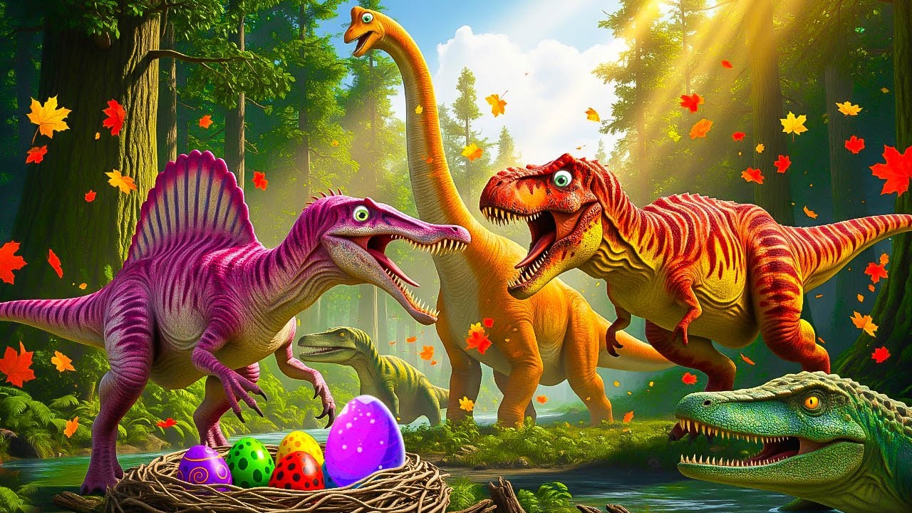 T-Rex vs Spinosaurus! Battle for the Nest Begins in Jurassic Park 🦖🔥