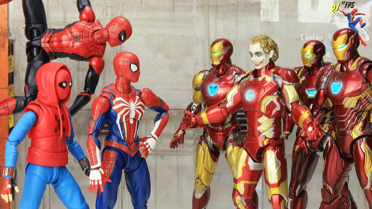SPIDER MAN vs IRON MAN Armors was Stolen by Joker | Figure Stop Motion