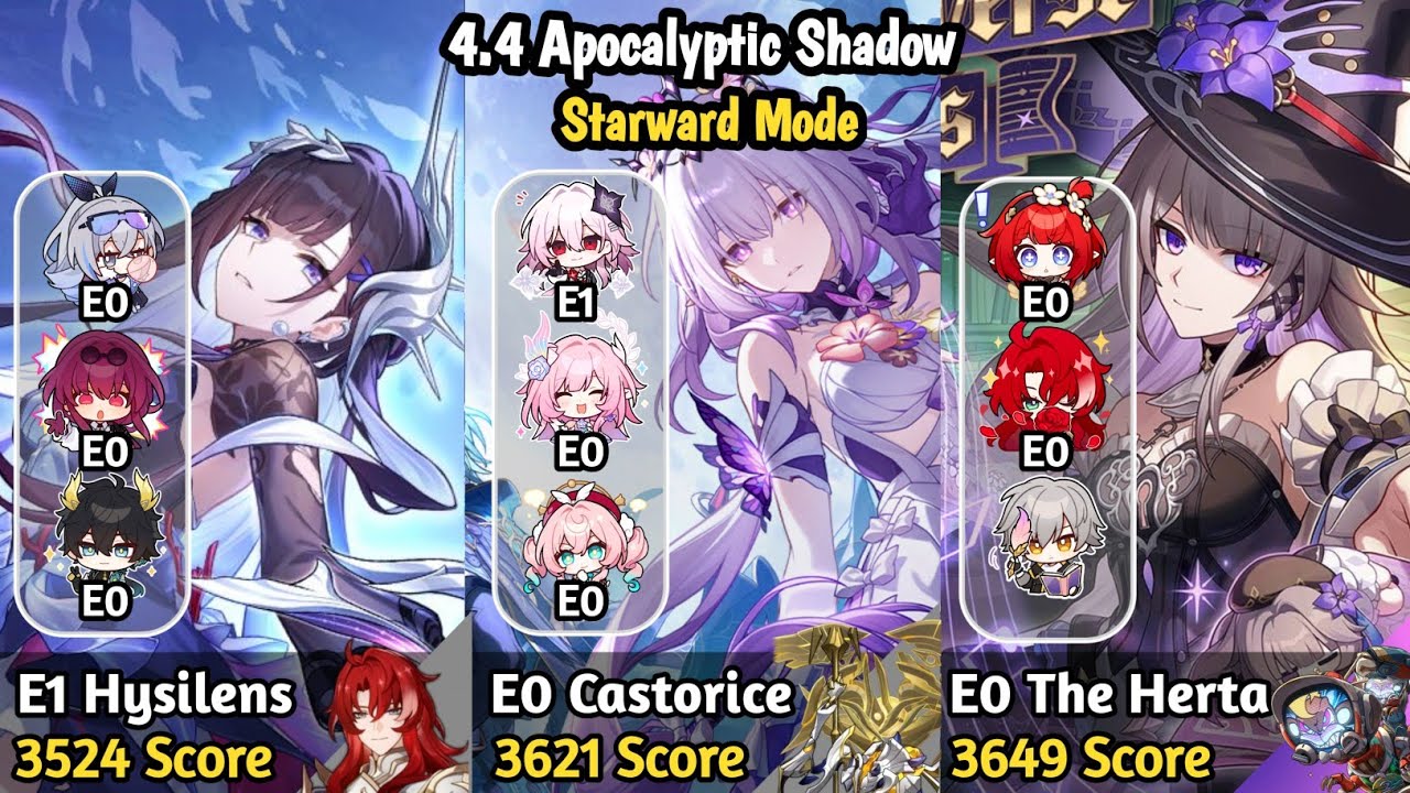 4.4 Apoc 4 | E1 Hysilens & E0 Castorice & E0 The Herta | Honkai Star Rail Apocalyptic Shadow