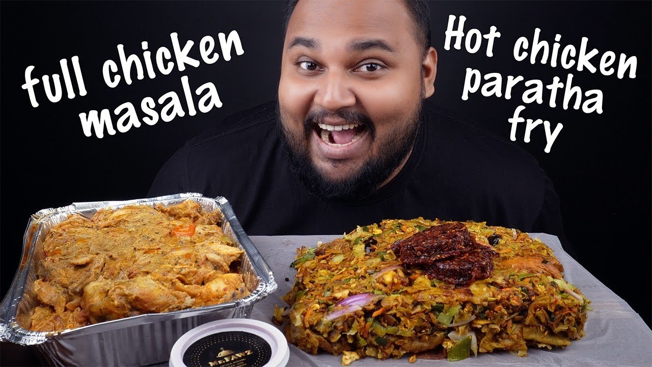 කාලෙකින් කාපු සුපිරිම කොත්තුවක් chicken paratha fry & chicken masala full | sri lankan food | chama