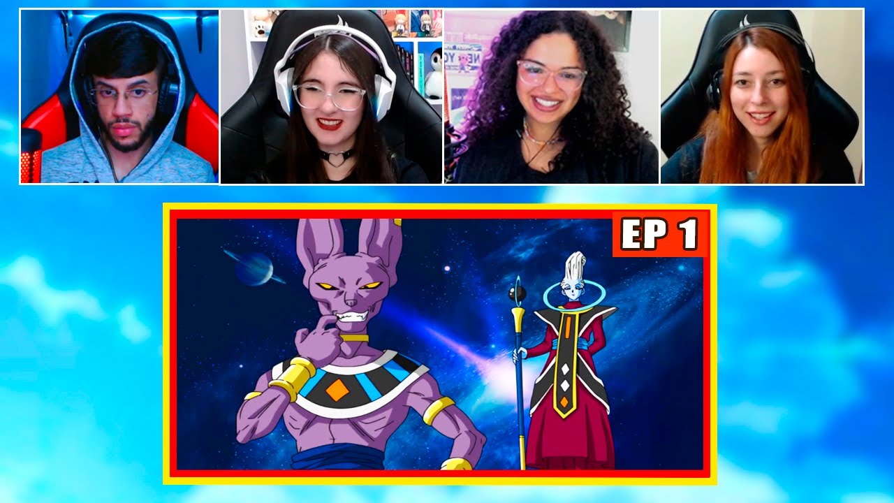 Bills e Whis Aparece Pela Primeira Vez | 4 Pessoas Reagindo | Dragon Ball SUPER - EP 1