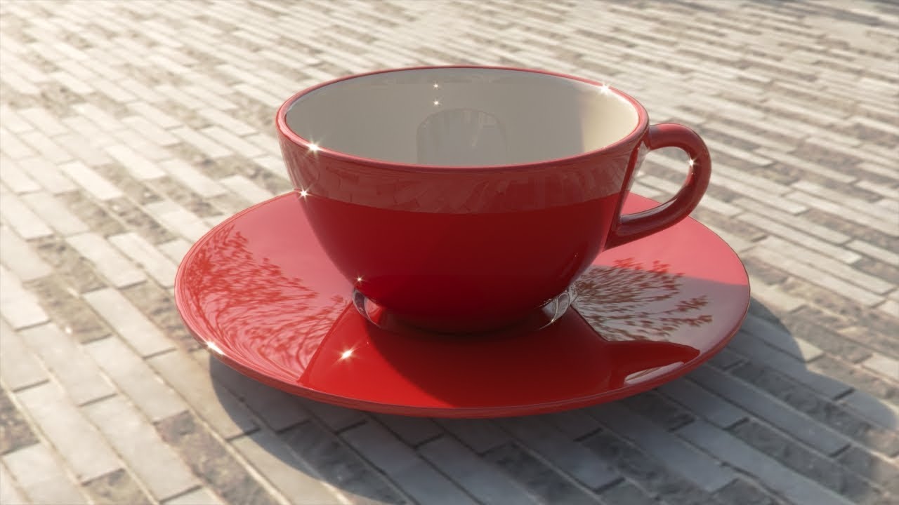 3ds max tutorial Modeling of a red coffee mug.