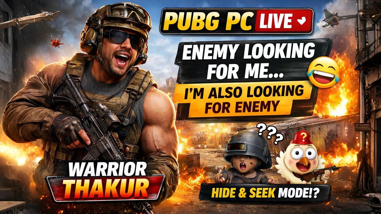 PUBG PC LIVE 🔴 | Enemy Looking for Me… I’m Also Looking for Enemy 🤣 | Warrior Thakur