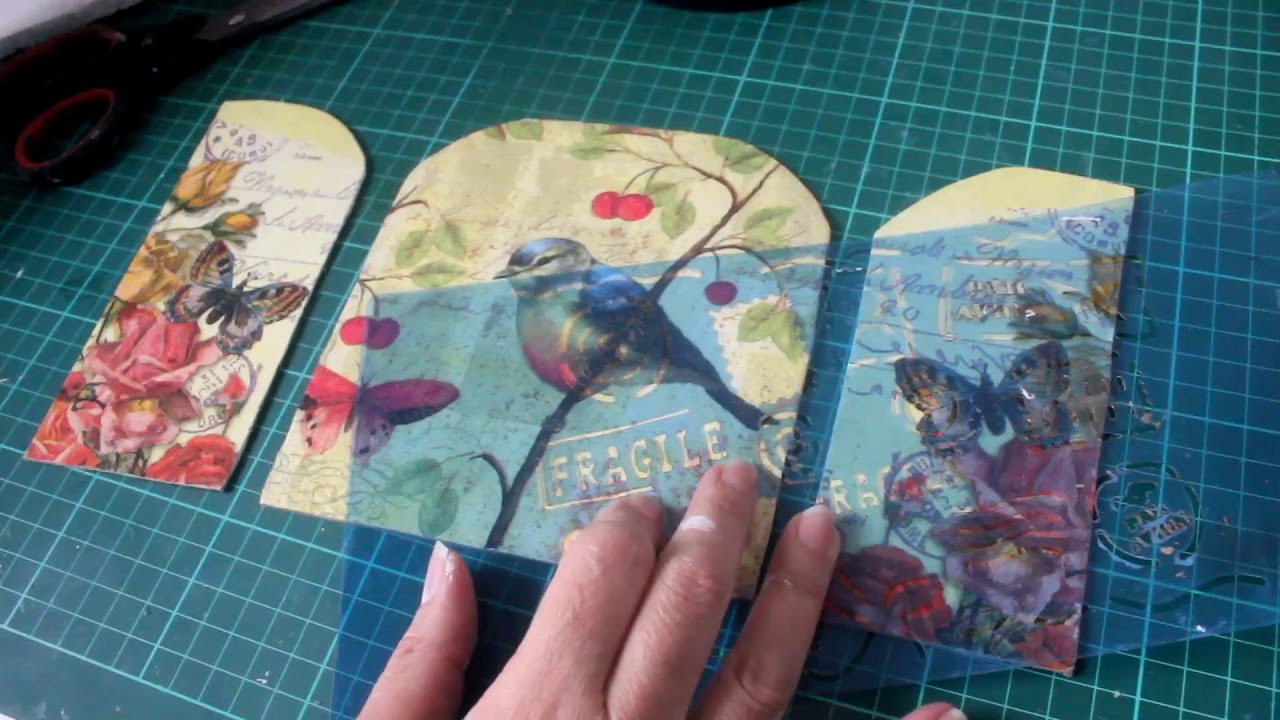 Cómo hacer decoupage con relieve con silicona - Reciclado de cartón - Tutorial - DIY